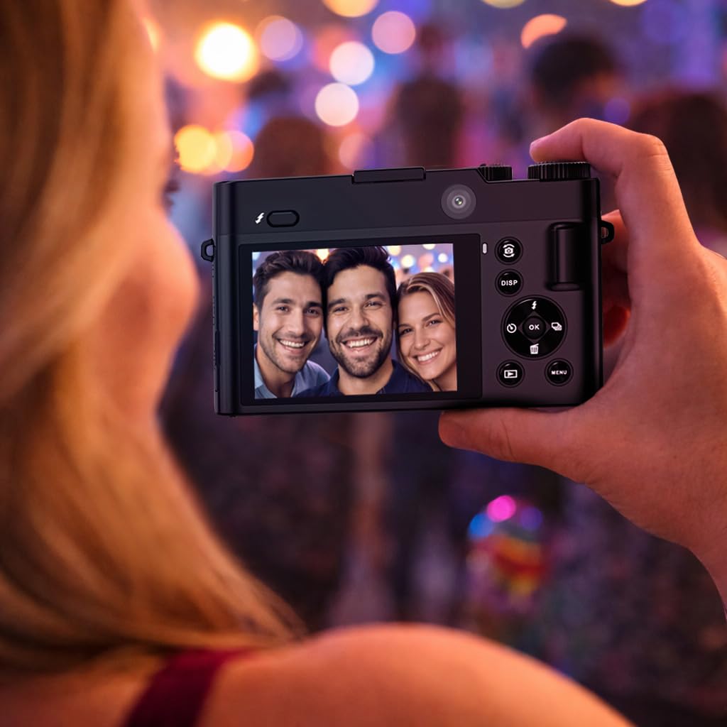Praktica Cámara sin Espejo DZ16 de 13 MP, sensores CMOS duales, Zoom Digital de 16x, Video 4K Ultra HD