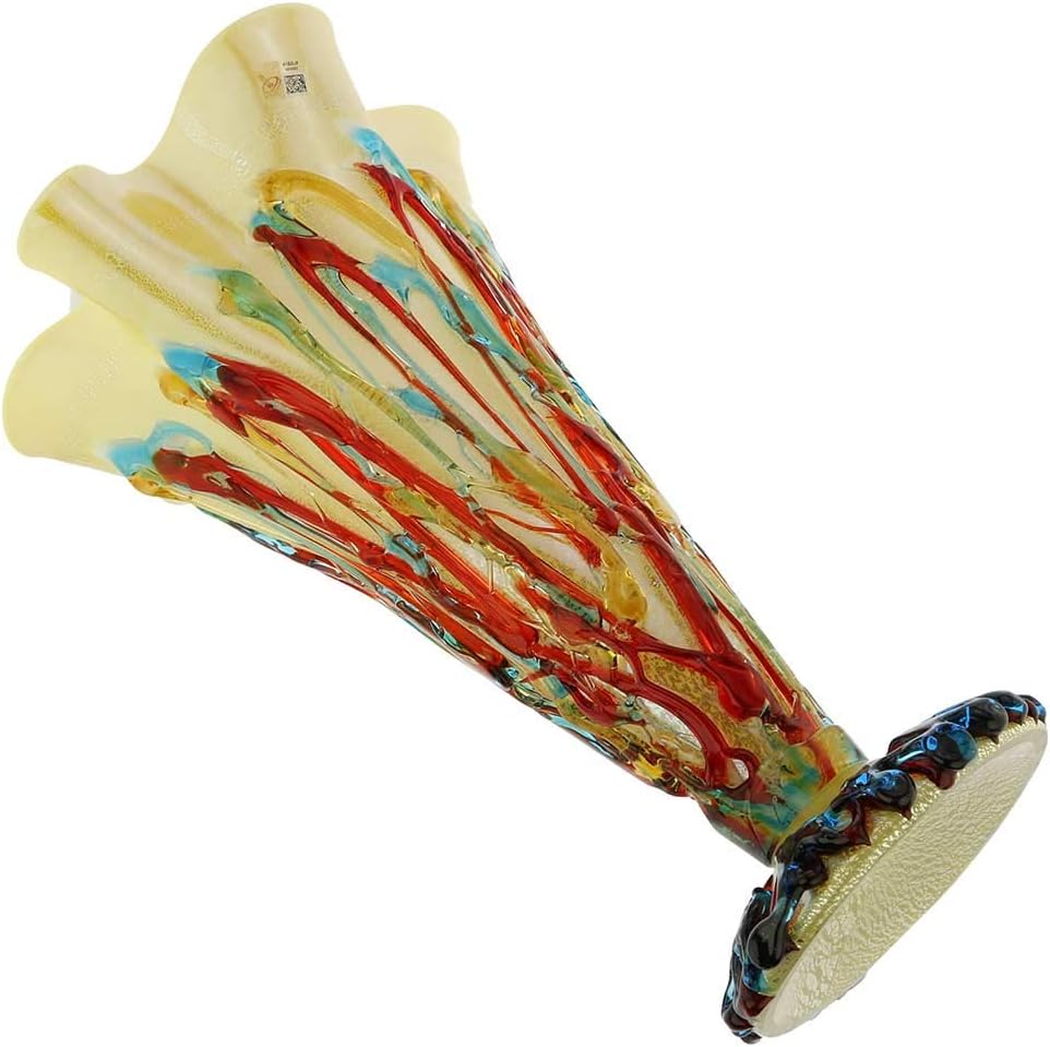 Glass Of Venice Murano Glass Vesuvio Abstract Fountain Vase