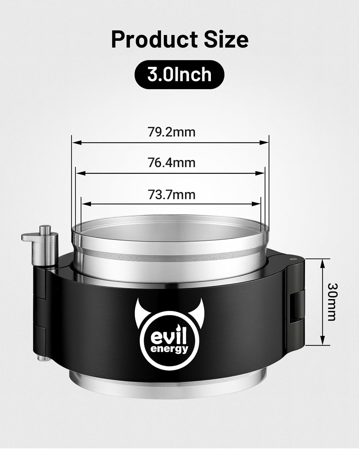 EVIL ENERGY V Band Aluminum, Quick Release V Band Clamp with Flange Intake Intercooler Pipe Clamp (2, 3")