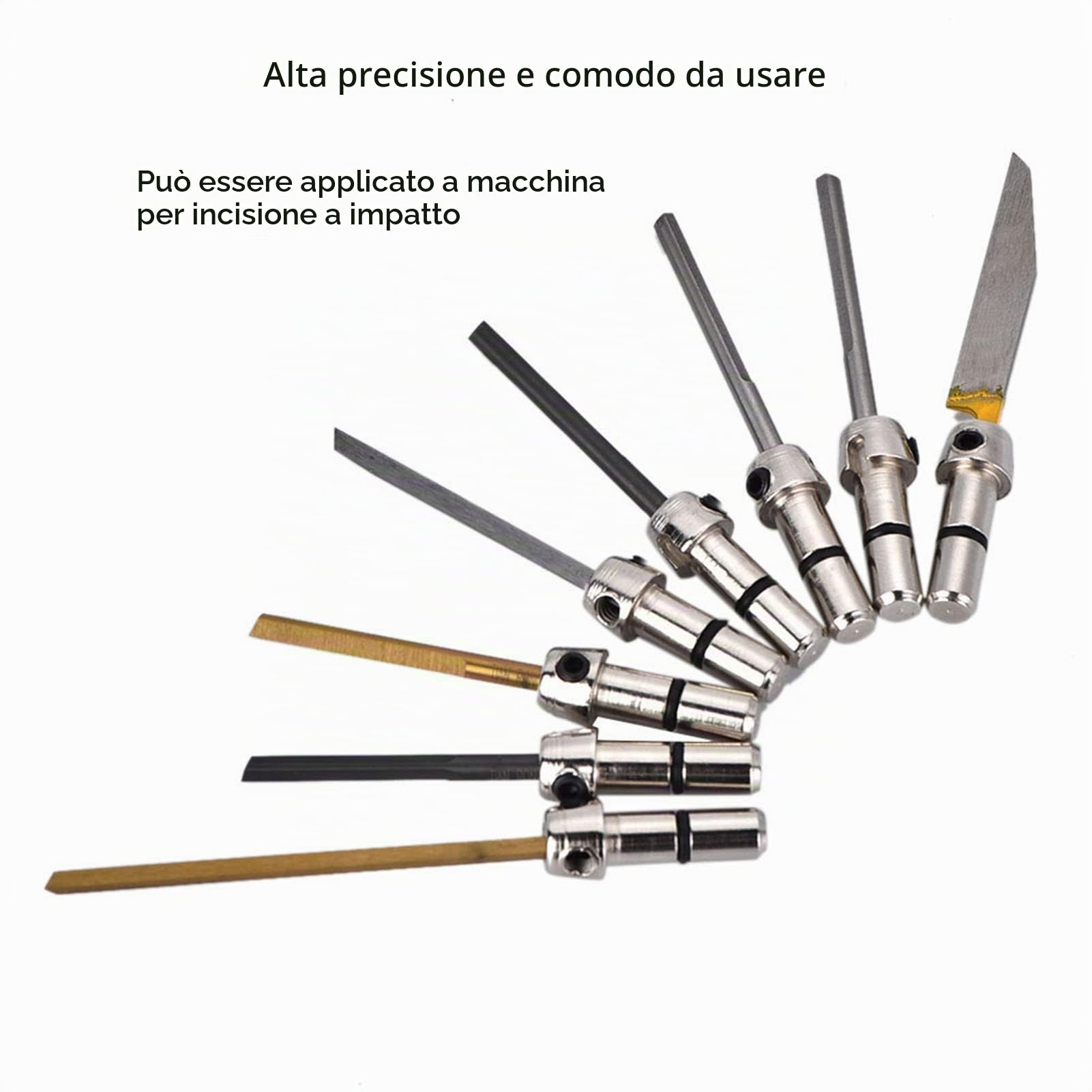 8pcs Punte da Taglio per Incisione, Punte per Macchina per Incisione Strumento per Incisione di Gioielli per Macchina per Incisione a Impatto Pneumatico