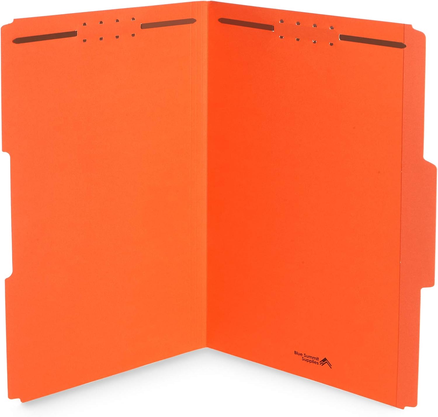 Blue Summit Supplies Orange Legal Size Fastener File Folders, Legal Size, Legal File Folders with Fasteners, 1/3 Cut Reinforced Tabs, Durable 2 Prongs, for Organizing Medical or Law Files, 50 Pack