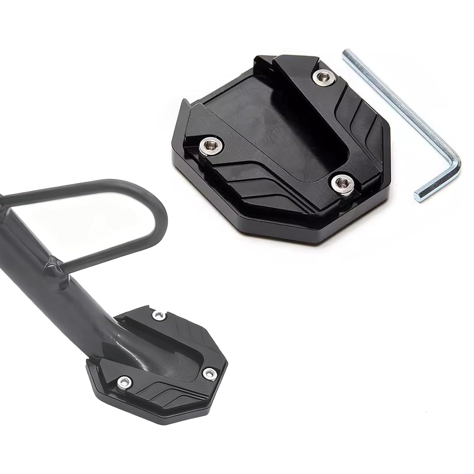 EOEIIQXZJXG Motorcycle Kickstand Extension Plate for Forza 300 350 250 125, Foot Support Plate Anti-slip Parking Stand Pad Motorcycle Accessories,B-normal