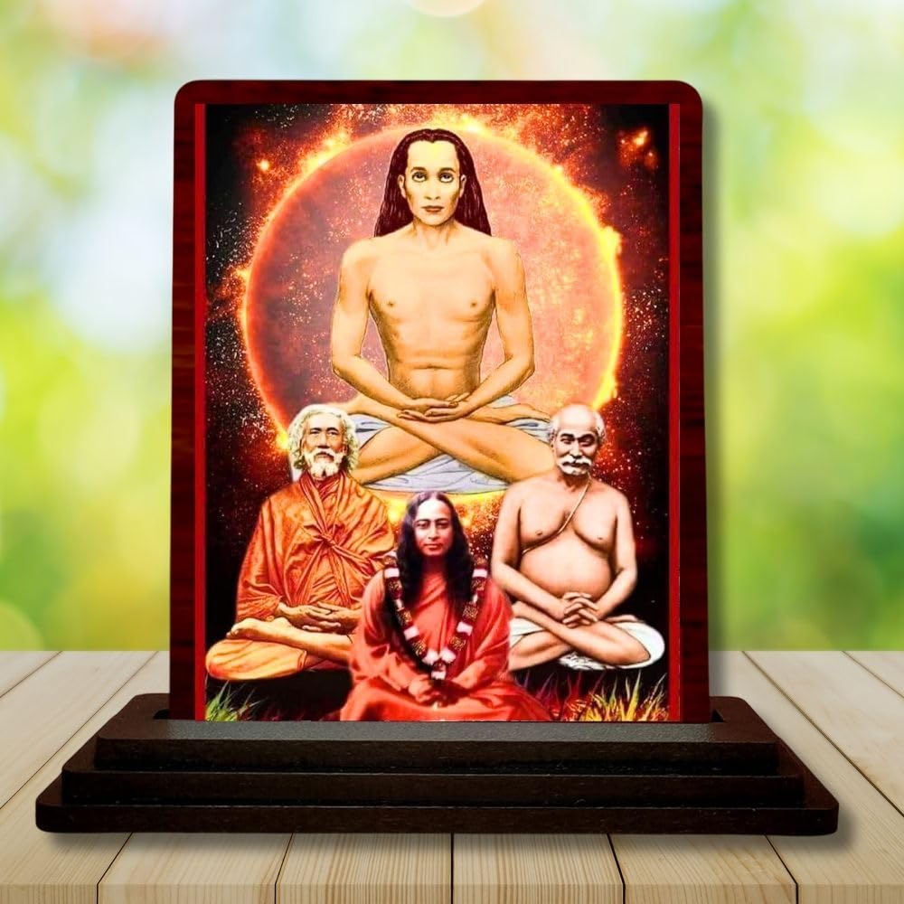 Car Desk/Table Top Mahavathar Babaji Wooden Photo Stand 3x4 Inches, Compact & Stylish Spiritual Display For Car, Home & Office (Pack Of 1) (F14321)-image-44