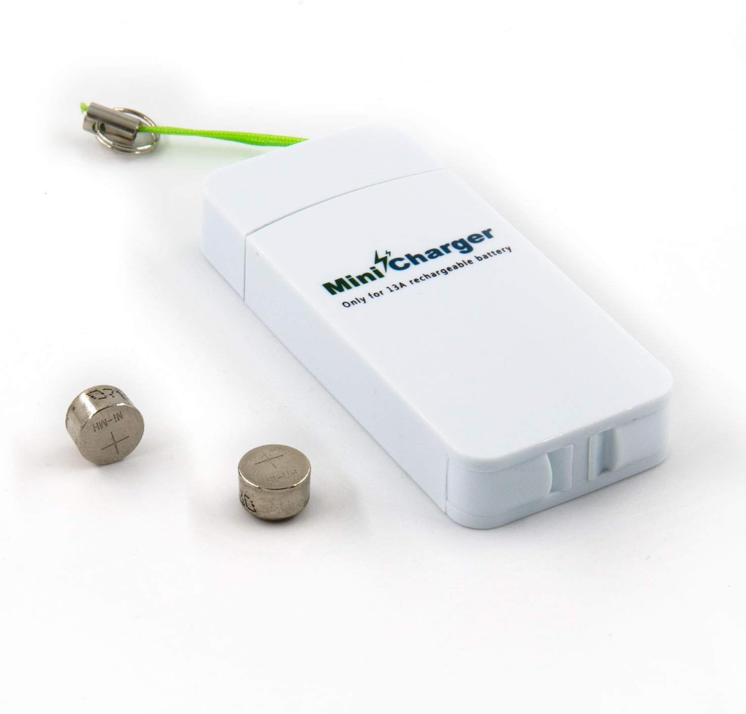 Hearing Aid Size 13 Battery Charger with Rechargeable Batteries, One Mini USB Charger and Two Size 13 NI-MH P13 Hearing Aid Batteries - Neosonic