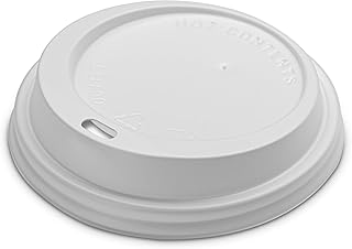 PaperMade White Disposable Coffee Cup Lids (1000 Lids) - Resealable Dome Lids For Hot Or Cold Beverage Cups, 1 Case Fits Most 8 Oz Cups | Perfect For Travel, Coffee Shops, Kiosks, Take Out Or Home Use