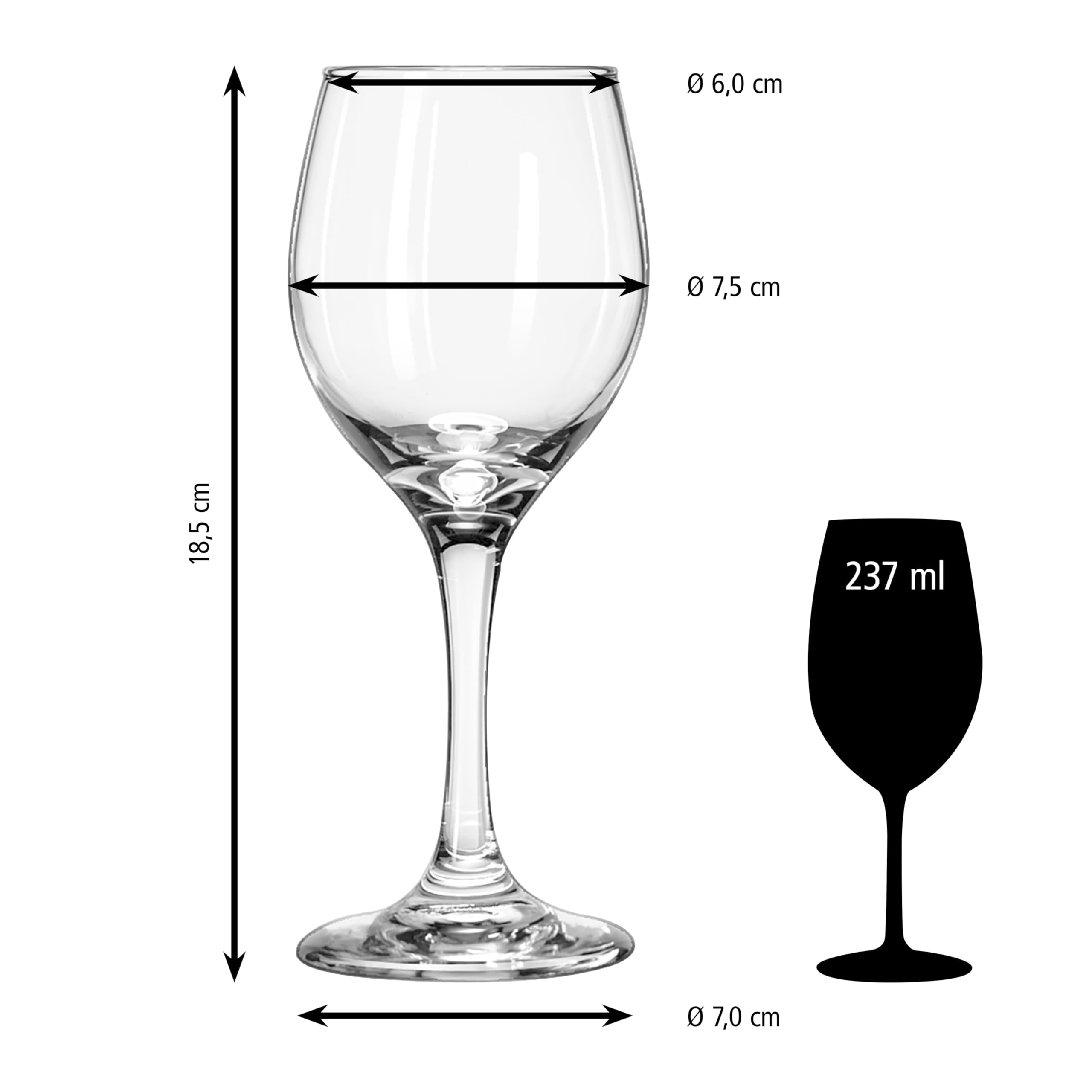 Libbey 70150 Copa de vino «PERCEPTION», 237 ml, juego de 12 unidades