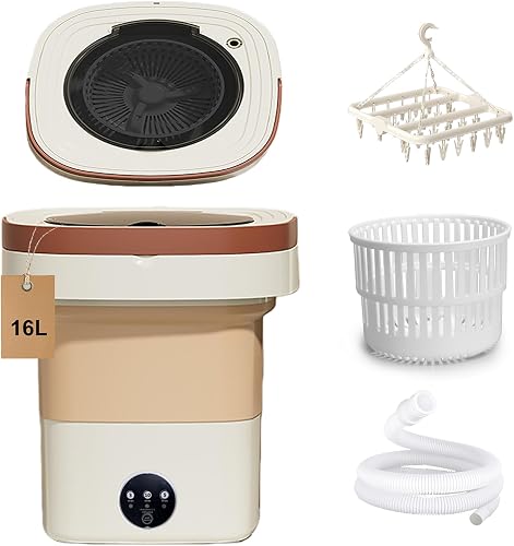 Emovovalue 2in1 Foldable Washing Machine SET portable washer, Khaki