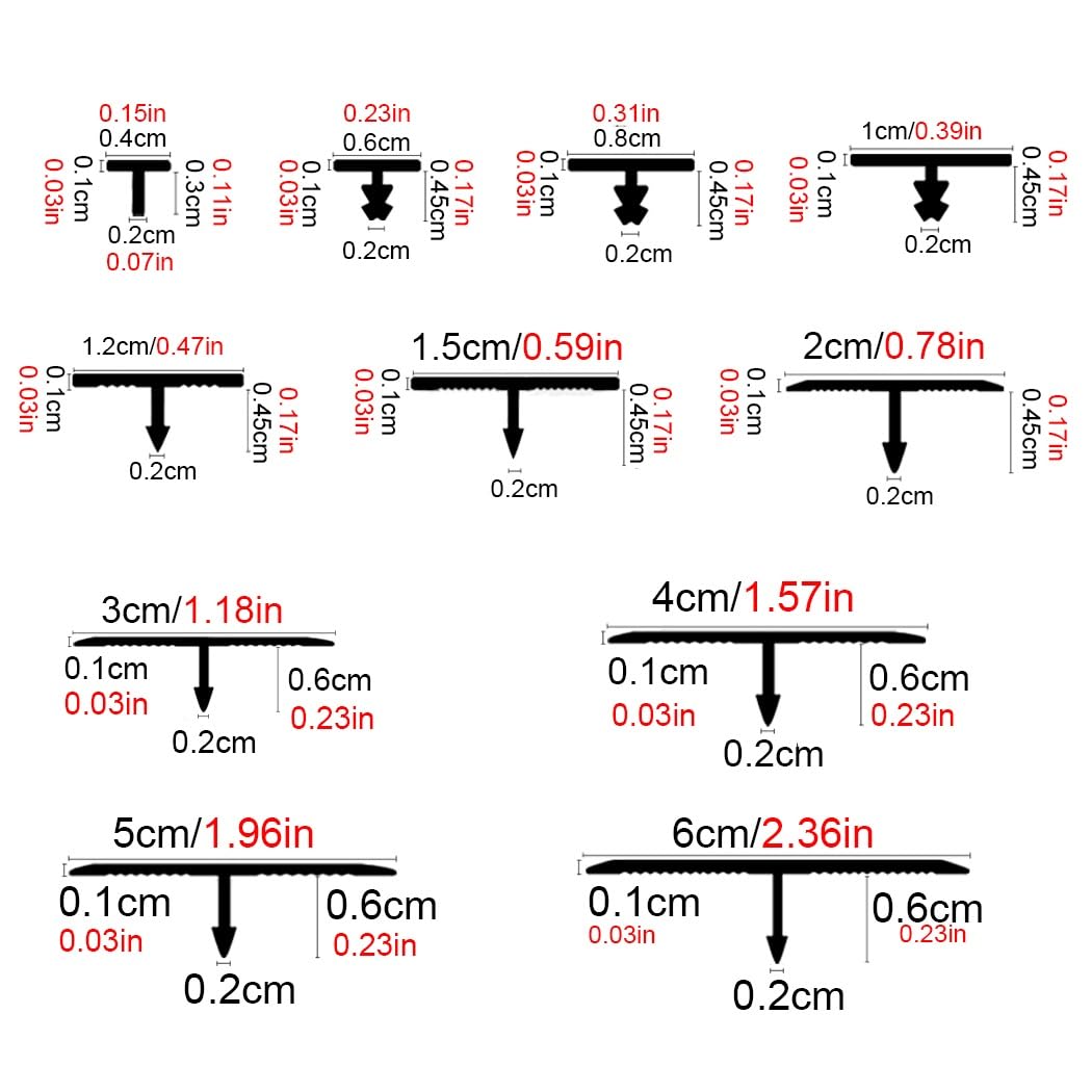 Listwa przejściowa do podłóg, Listwa progowa aluminiowa anodowana 100cm wielokolorowa szer. 0,4-6cm 3 szt(Black,0.6cm)