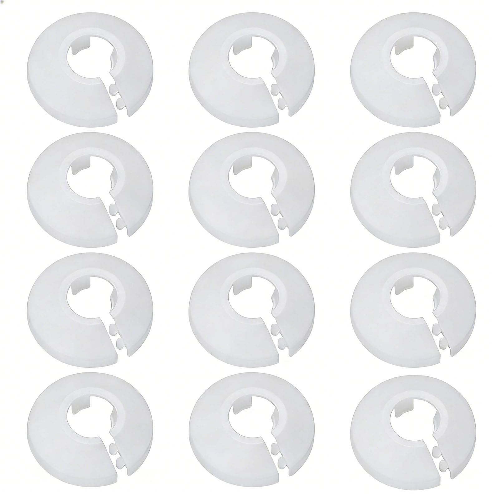 12Pcs 15mm White Snap-On Radiator Heating Pipe Sleeve Covers