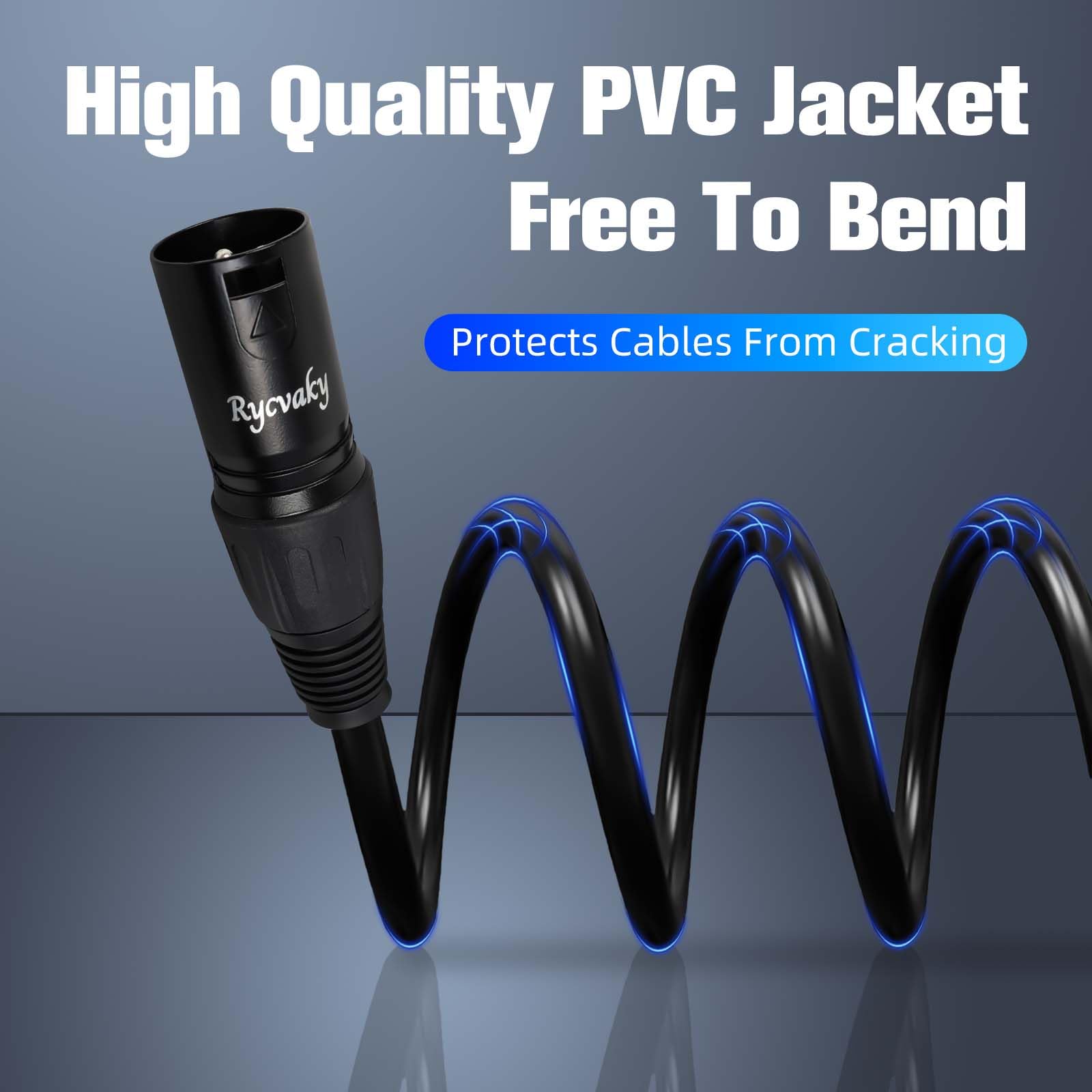 Cavo DMX a DMX, 30,5 m, confezione da 2, cavo di illuminazione da palcoscenico resistente XLR maschio a femmina, cavo di segnale schermato bilanciato a 3 pin per sistemi di altoparlanti par a testa