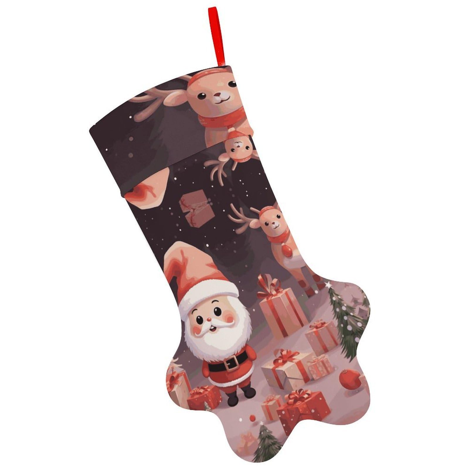 Cute Christmas Holidays Christmas Stocking Soft Comfortable Christma Sornaments Stocking Cute All-Printed Dog-Paw Stockings for Xmas Eve Party Fireplace Tree Gift Decoration