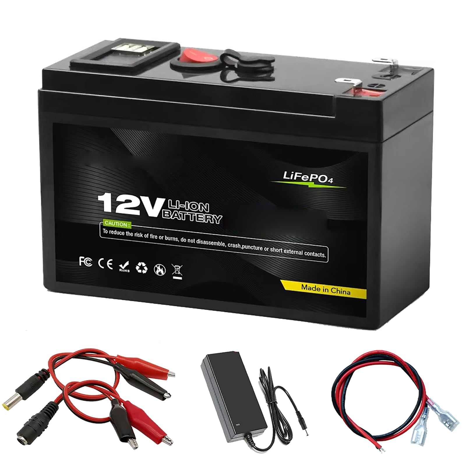 Batteria LiFePO4 da 12V 8Ah 10Ah 12Ah 15Ah Batteria al Litio da 12 Volt per Ricarica Solare Applicazioni nautiche Campeggio all'aperto e apparecchiature off-Grid con BMS