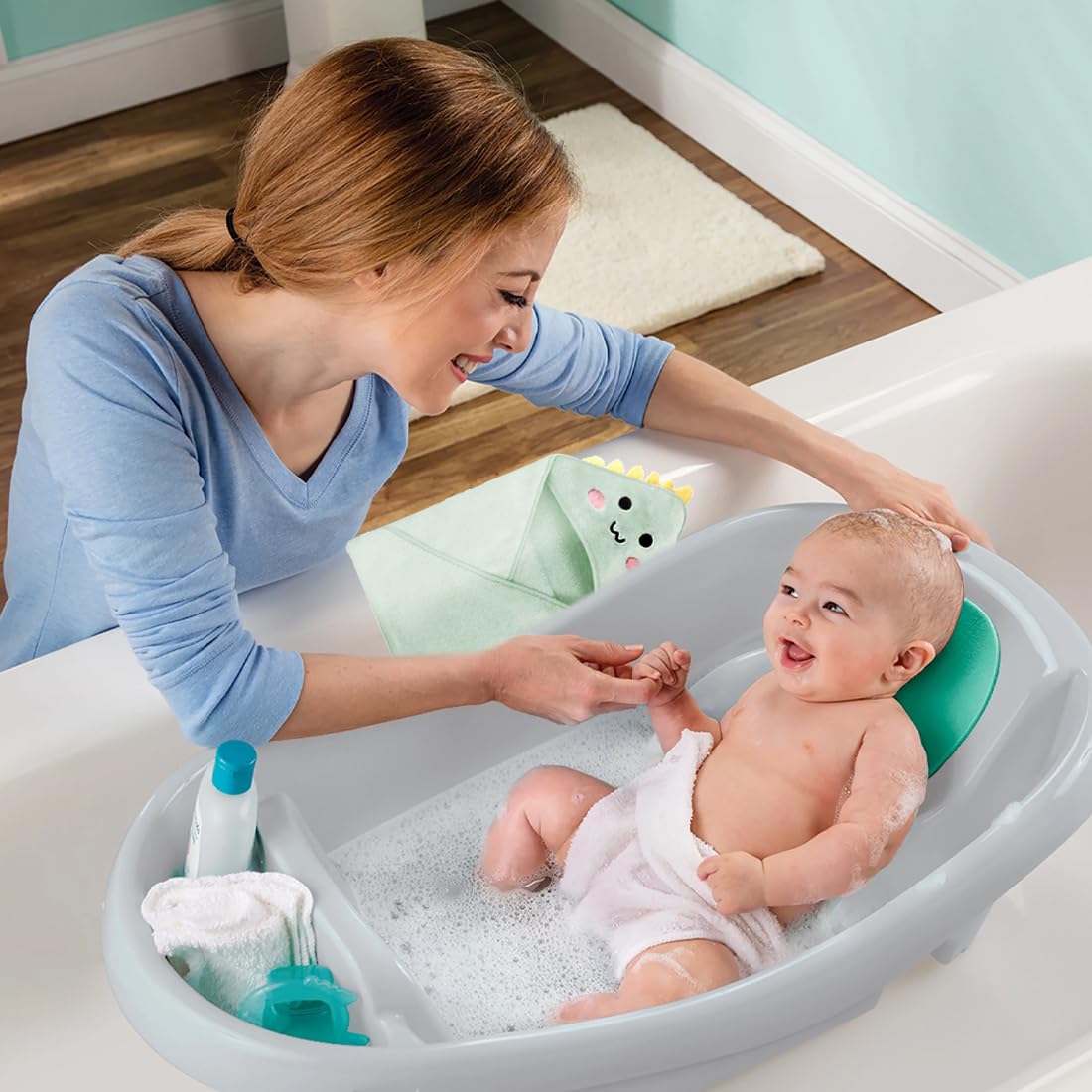 WeddHuis Serviette à Capuche Bébé, Peignoir De Bain En Tissu Éponge, Cape de Bain Bebe Garcon, Cadeau Naissance Garcon, Pour Garçon Et Fille