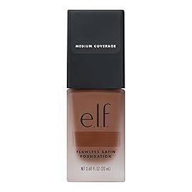 e.l.f. Flawless Satin Foundation, Lightweight & Medium Coverage, Semi-Matte Finish, Vegan & Cruelty-Free, Spice, 0.68 Fl Oz (20mL)