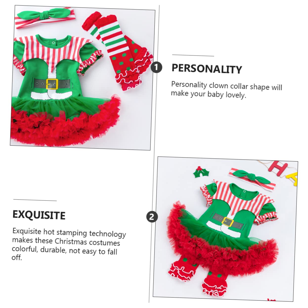 GALPADA 1 Set Vestito Del Bambino Elfo Di Natale Pigiama Costumi Per Le Ragazze Fasce Per I Più Piccoli Vestiti Per Ragazze Tutu Delle Bambino Vestito Di Natale Forniture Di
