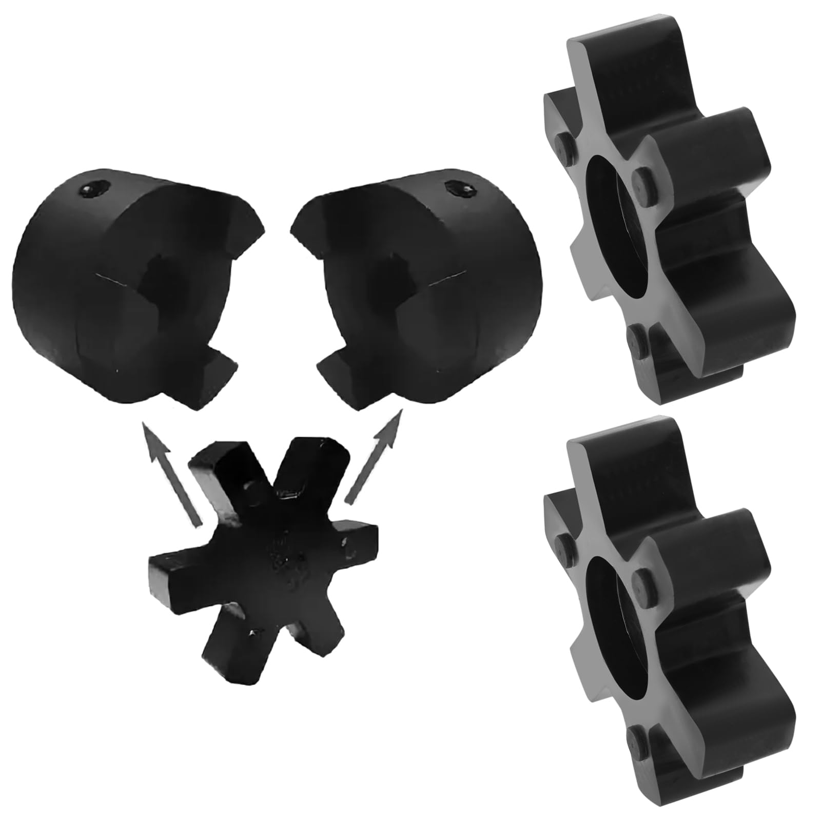 eMagTech 2PCS L099/L100 Jaw Coupling Insert Compatible with Lovejoy Compatible with Martin Compatible with Browning NBR Rubber Spider Insert Black - Image 3