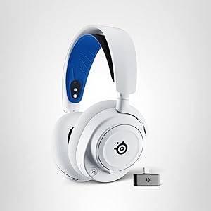 SteelSeries Arctis Nova 7P Wireless Multi-Platform Gaming Headset Neodymium Magnetic Drivers 2.4GHz + Bluetooth 38Hr USB-C Battery Gen2 AI Mic PlayStation, PC, Switch, VR, Mobile - White