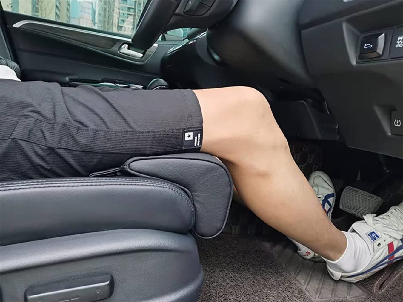Prolongateur De Siège Auto / Support Jambes - Coussin Repose-genoux Aéré - Pour Voiture, Bureau, Maison - En Cuir PU Et Mousse Mémoire
