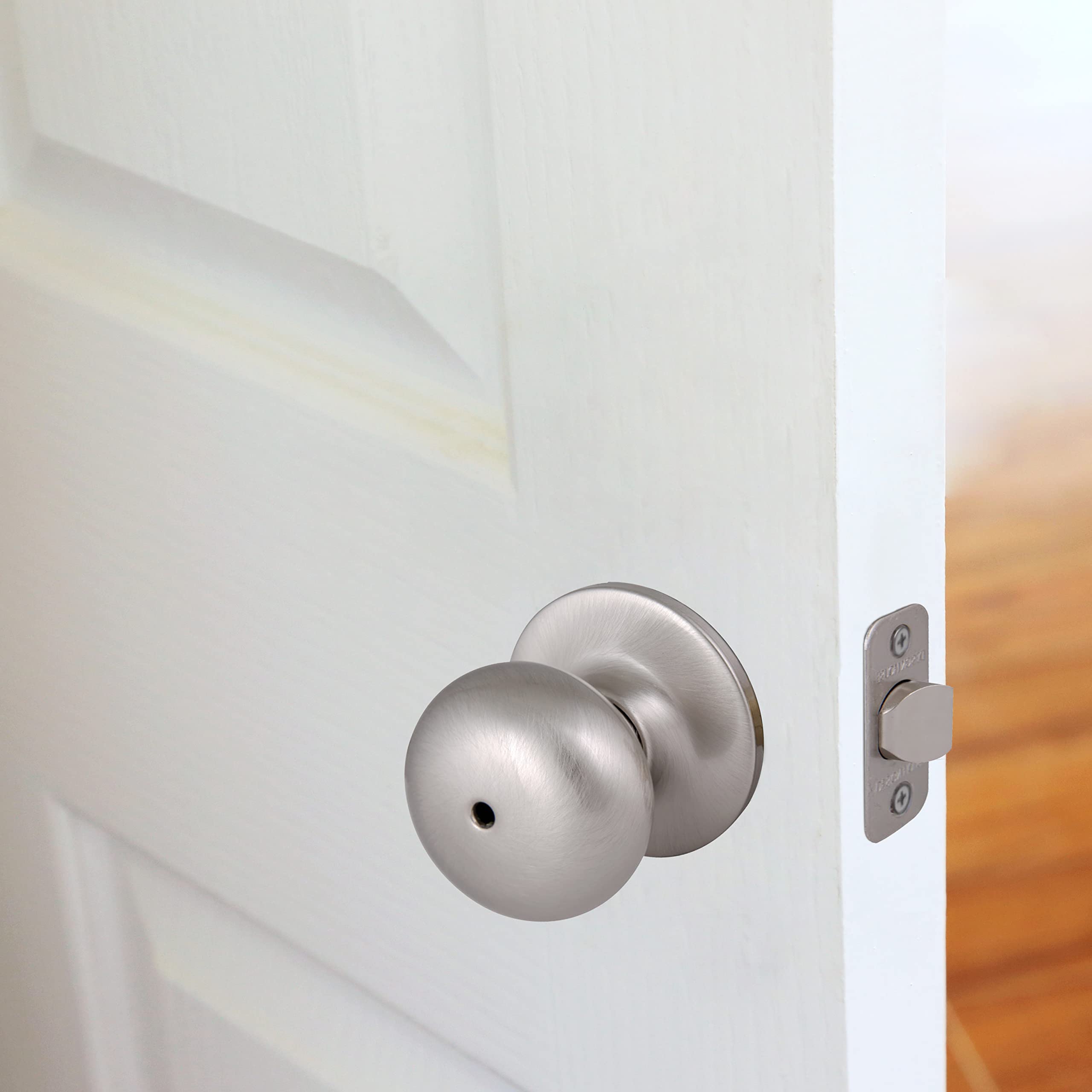 Design House 753319 Cambridge 2-Way Adjustable Privacy Door Knob, Satin Nickel, Privacy/Bed & Bath - Image 4