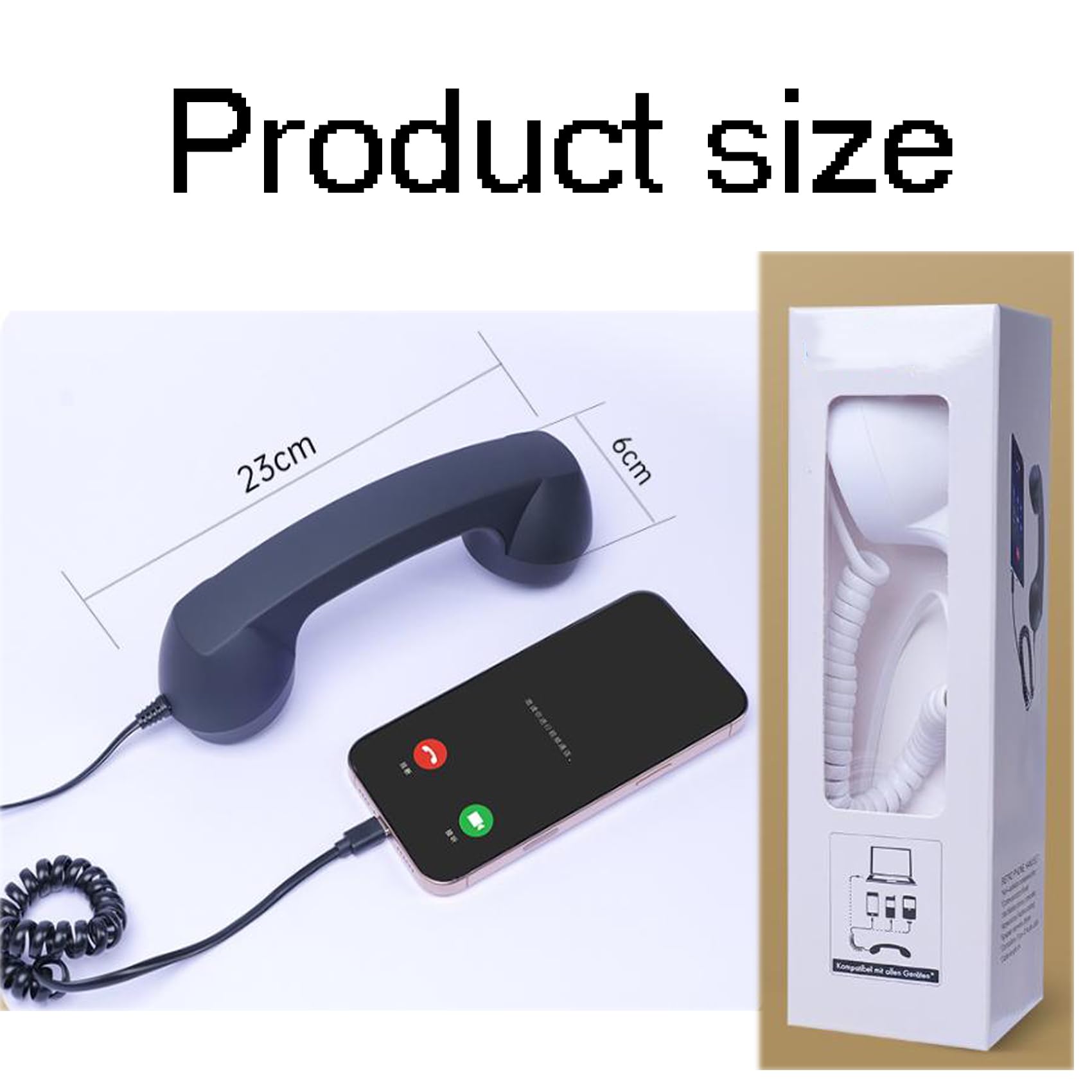 Generisch Retro Phone Handset, Bluetooth Old Fashioned Phones, Retro Telephone Style Landline Handle Receiver, for Cell Mobile Video Conferences, Calls, Meetings (Bluetooth Version,Pink)