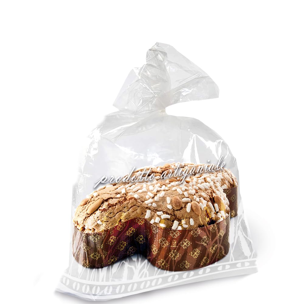 GM 20 Buste Trasparenti da Alimenti per Confezionare Colomba, Panettone e Pandoro Fino da 1 kg - Sacchetti per Confezionare Regalo Natale