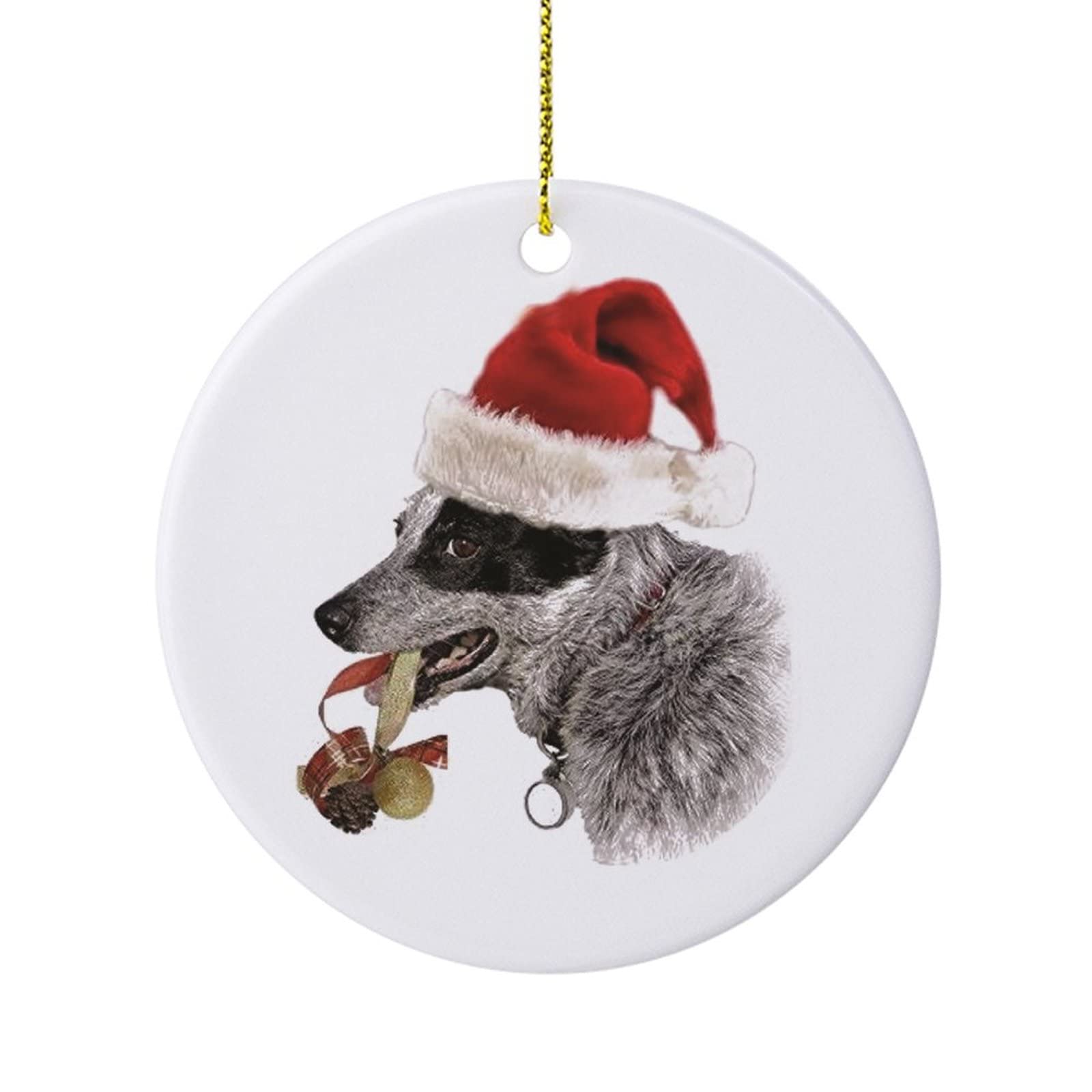 Australian Cattle Dog Christmas Ornaments Xmas Tree Hanging Decoration Keepsake Gifts for New Year Holiday - 3 inch Round Ceramic Ornament