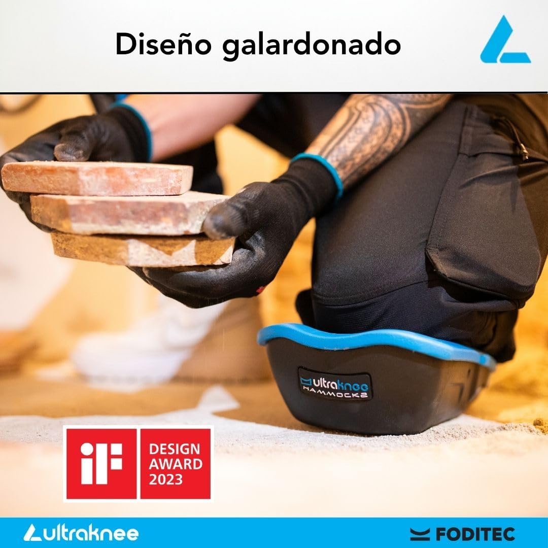 Hammock 2 | Rodilleras de Trabajo Profesionales para Obra, Suelo y Jardín Cómodas, Ergonómicas y Duraderas | Protección para Rodillas de Albañiles, Techadores y Jardineros