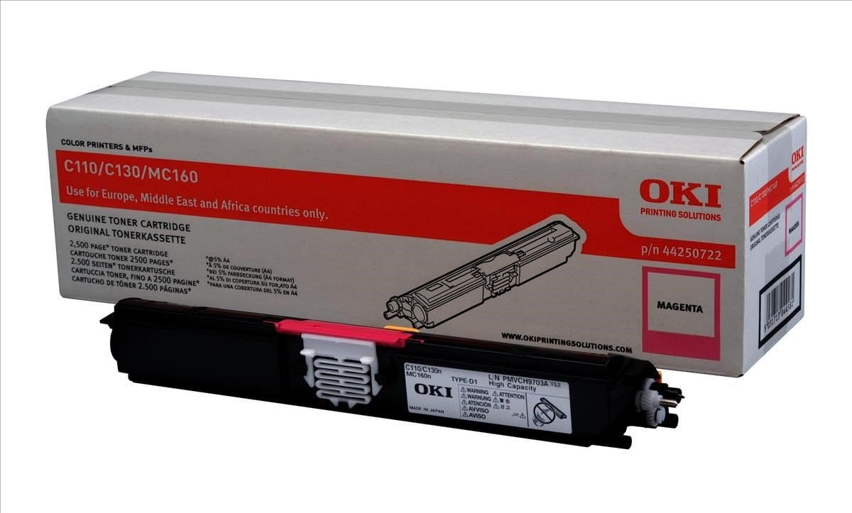 OKI C110/C130 Laser Toner Cartridge High Yield Page Life 2500pp Magenta Ref 44250722