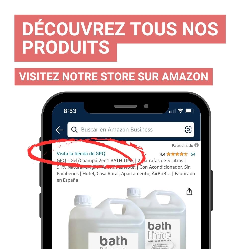 GPQ - Gel/Shampooing 2en1 ROSE PETALS 5 ltr. | 2 Bidons | 90% Natural Origin | Recharge doseur avec Après-shampooing sans Parabènes | Hôtel, B&B, Gîte Rural, Camping, Croisière, Gym | Fabriqué l’UE
