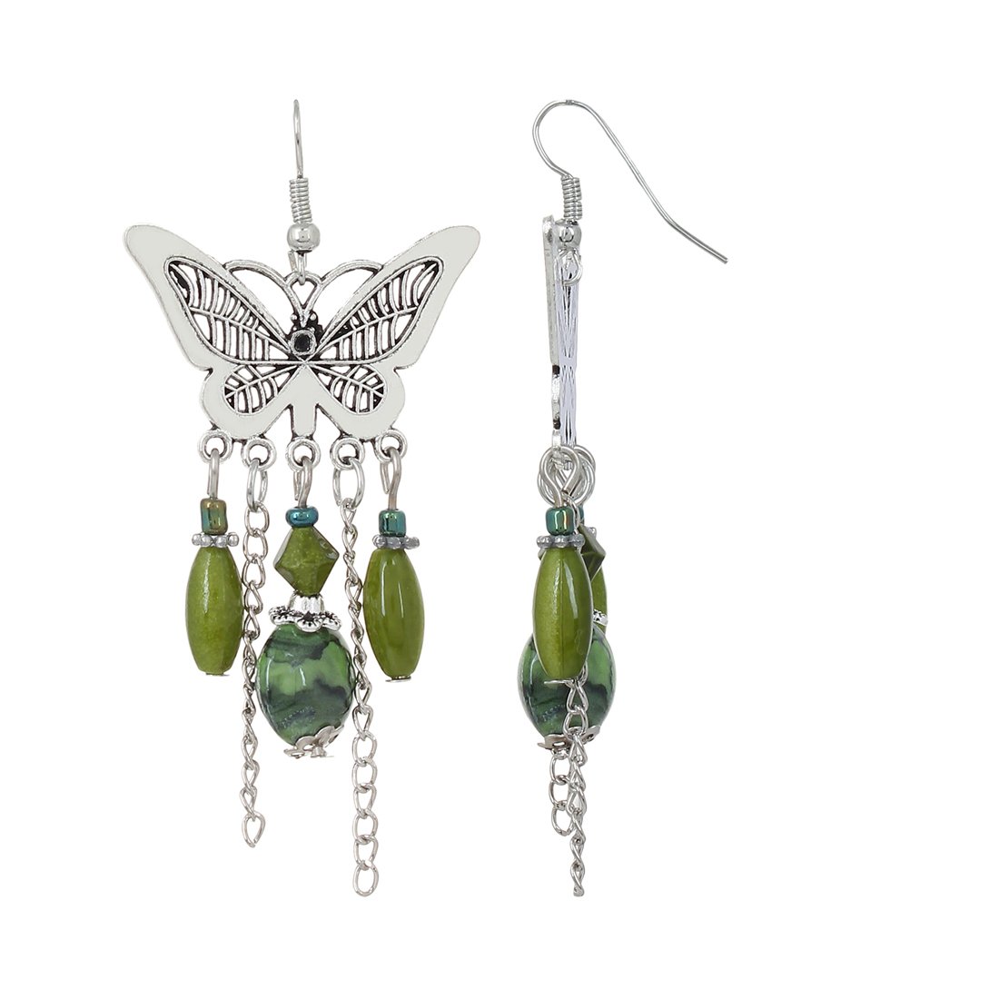 Oxidised Silver Bohemian Traditional Earrings
