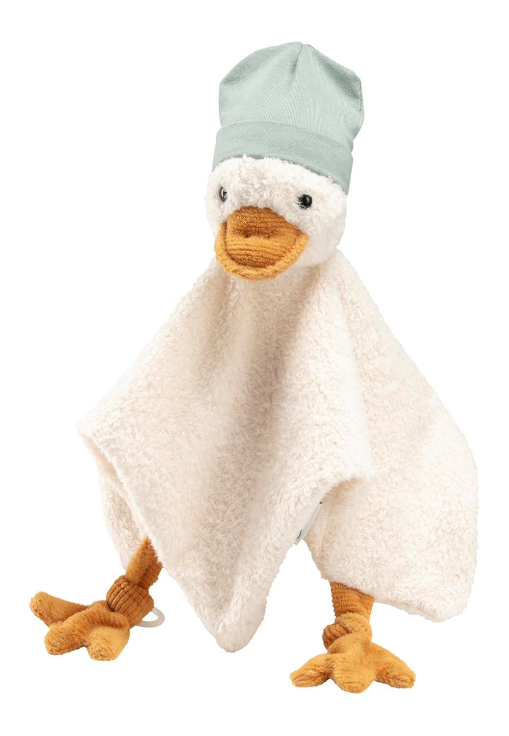 Sterntaler Foulard peluche consolatore medio anatra Edda Lou con berretto e anello in silicone per ciuccio, aiuto per addormentarsi per ragazzi e ragazze