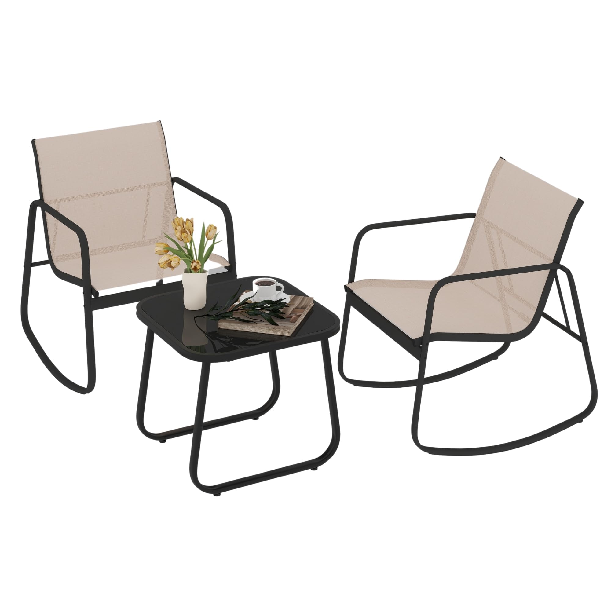 20% Off DWVO 3-Piece Patio Bistro Set, 2 Rocking Chairs