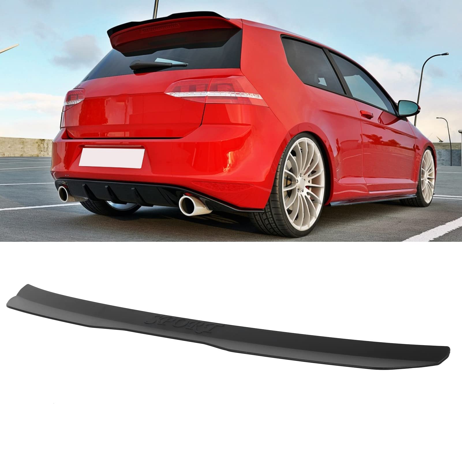 Becquet De Toit Arrière ABS Universel Maxton Style 990x95mm - Aileron Hayon Voiture Spoiler Maxton MK1 à MK7 2000-2021