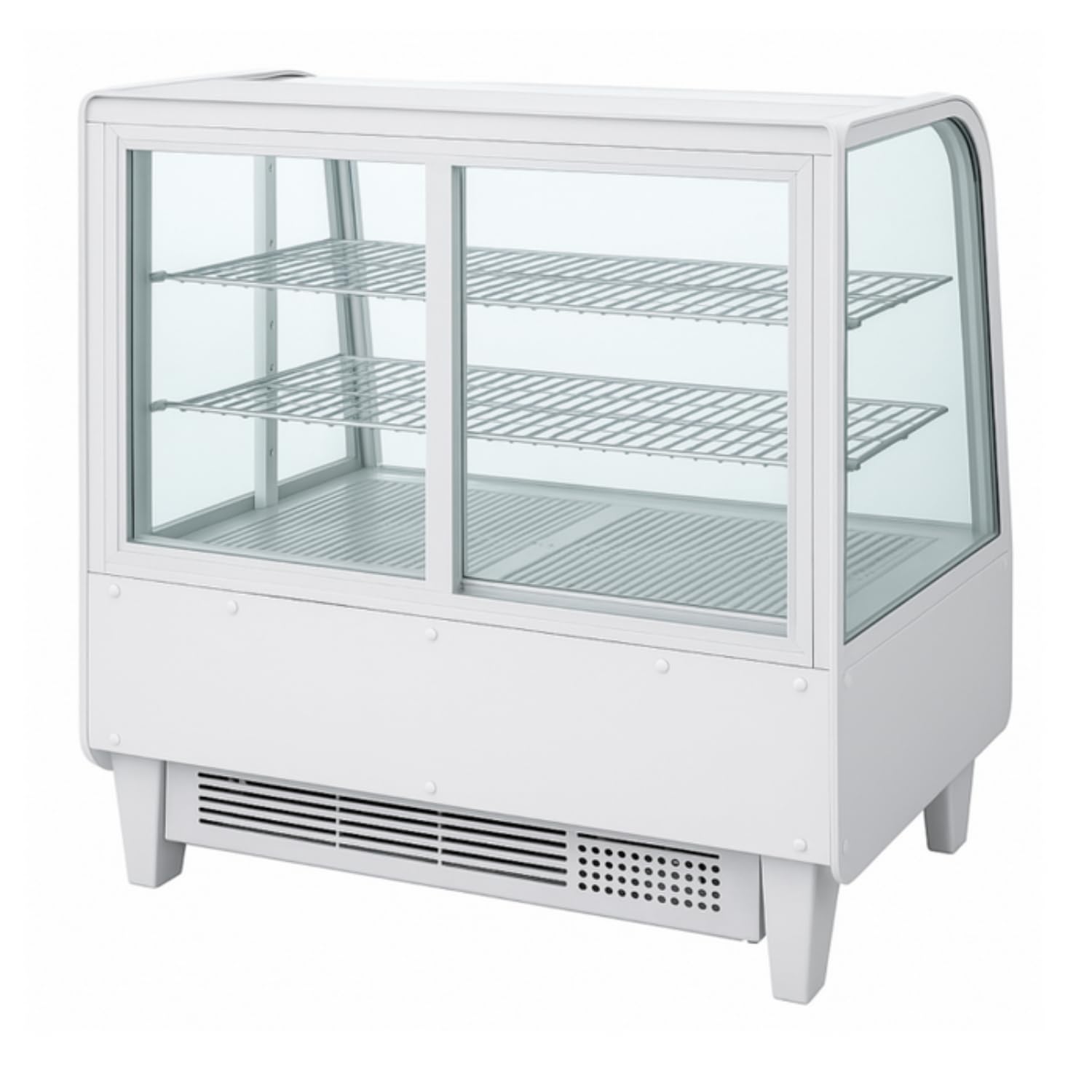 Vitrina Refrigerada de Encimera 100 L – Frío Ventilado – 0/+12°C – Doble acristalamiento – Puertas correderas – Blanco