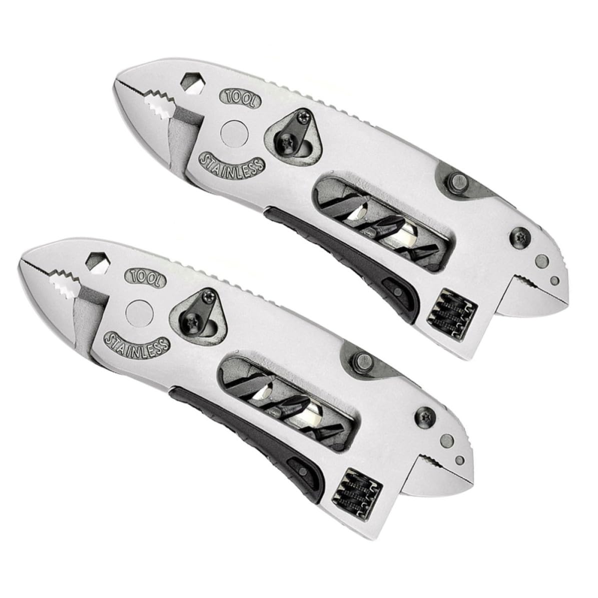 2 Pezzi Pinza Multifunzione Tascabile in Acciaio Inossidabile Argento, Resistente All'usura, Multiuso per Caccia e Progetti di Riparazione Fai-da-te