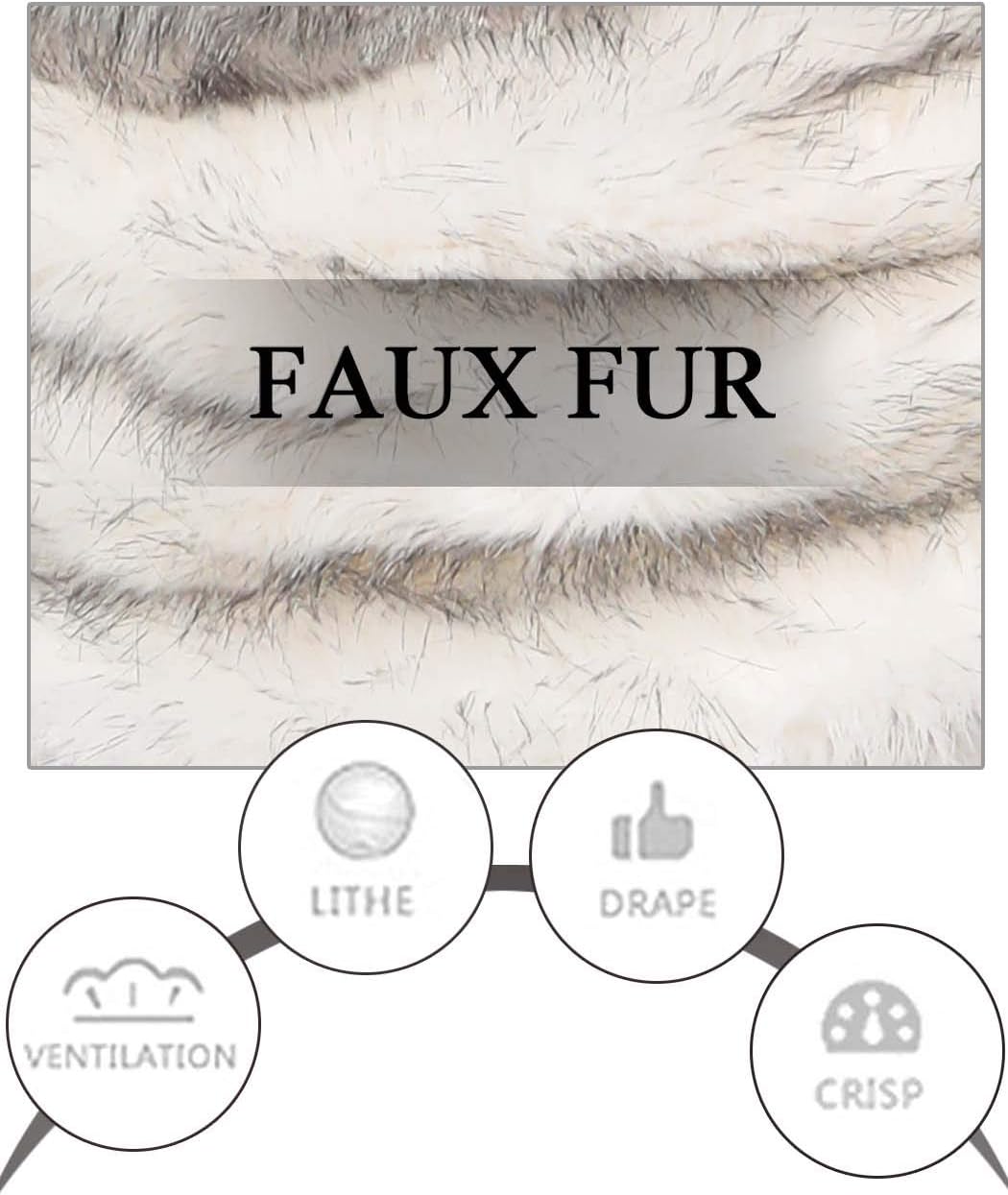 Aukmla Women's Wedding Fur Wraps and Shawls Bridal Fur Stoles Scarf with Rhinestones Brooch for Bride and Bridesmaids - Image 3