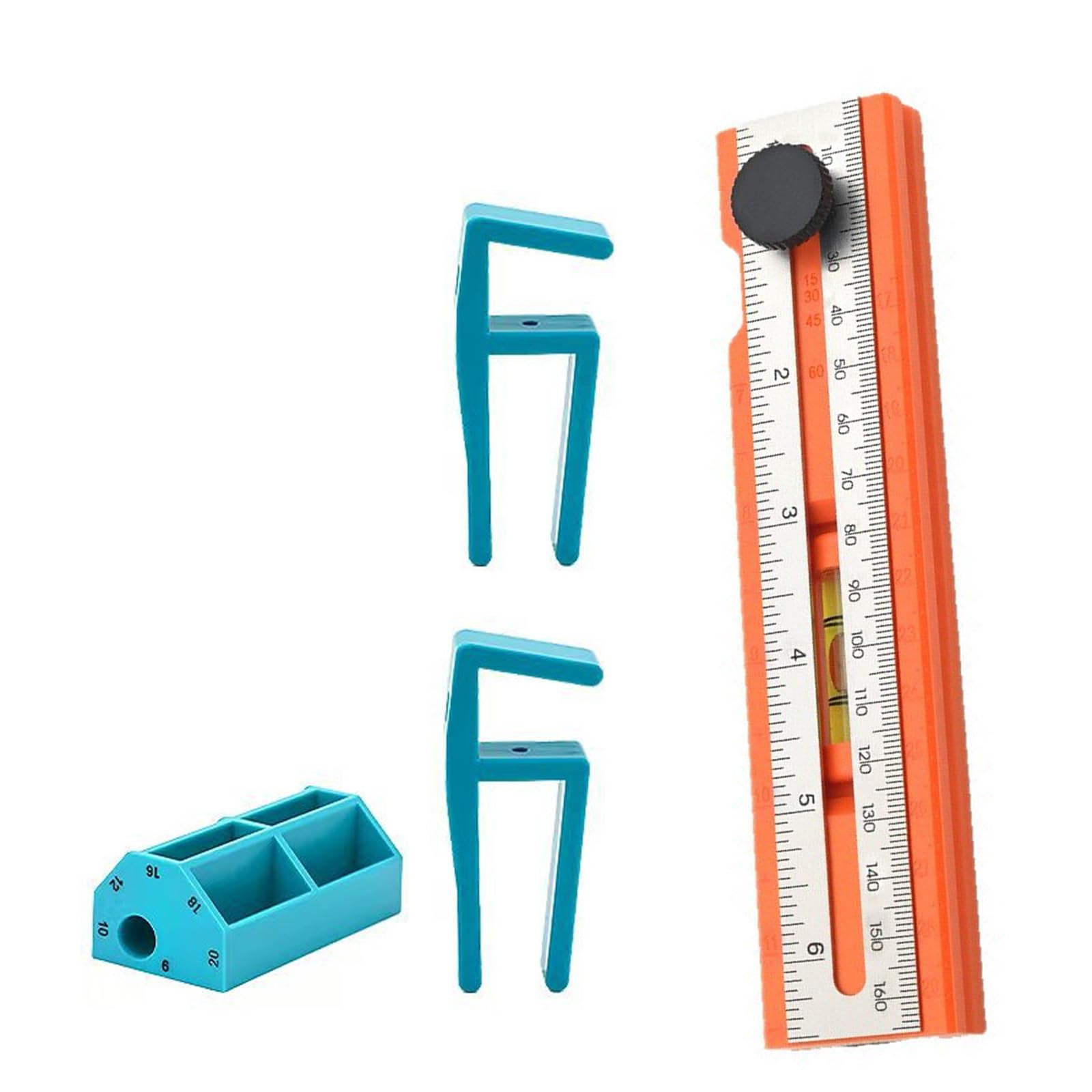 Woodworking Marking Ruler Multifunctional Horizontal Bubble Positioning Tool Adjustable with Measuring Ruler Woodworker Horizontal Base