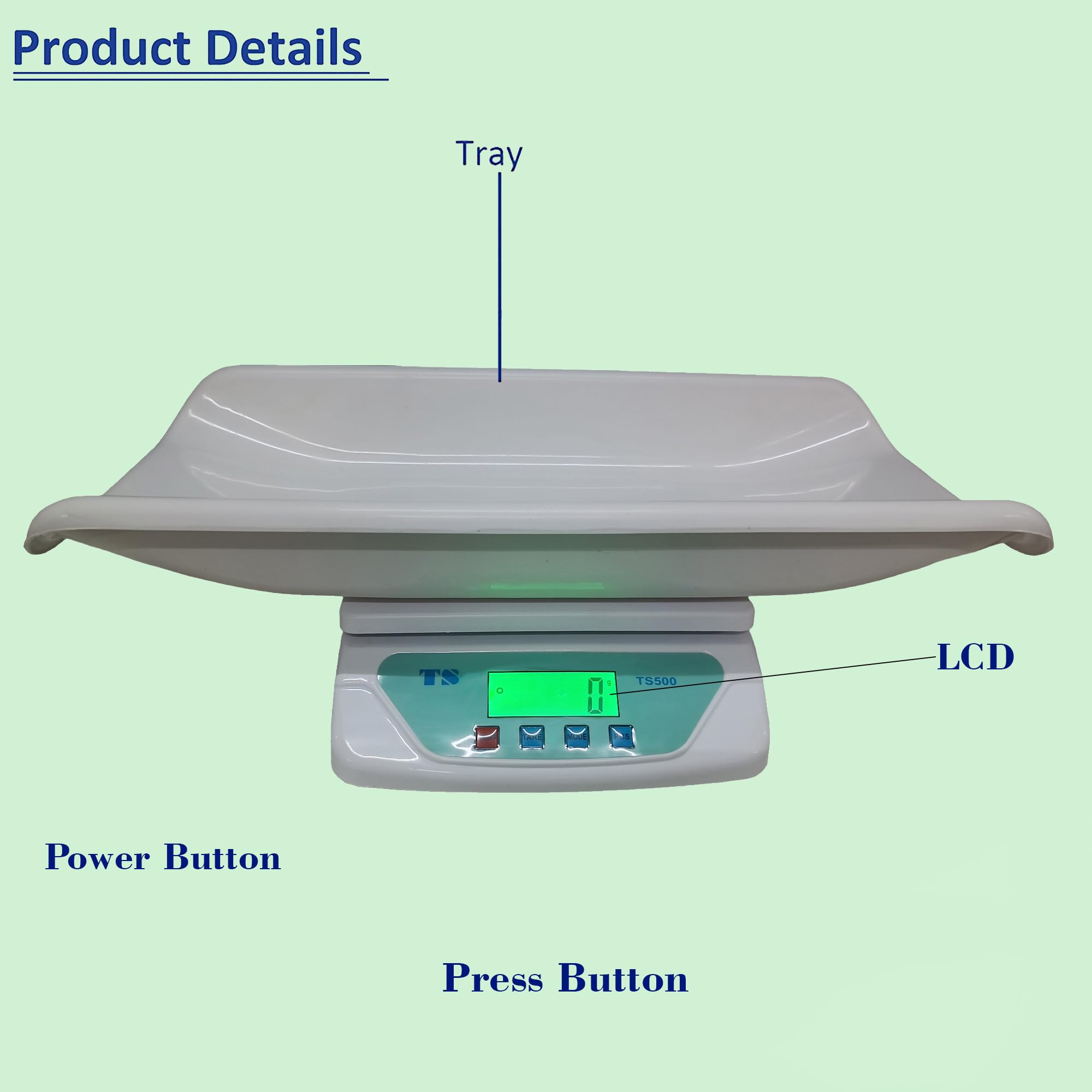 ACU-CHECK Baby Weighing Scale with Tray for Newborn Baby infants & Toddler upto 30 Kg Capacity Weight Machine Scale for Hospitals,Home,Nursing (White) (Baby_Scale_TS500-White) - Image 3 thumbnail