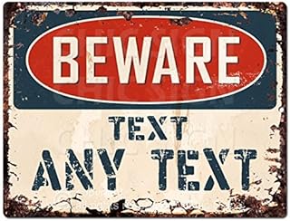 Beware of MRS. ANY NAME Custom Personalized Chic Sign Vintage Retro Rust...