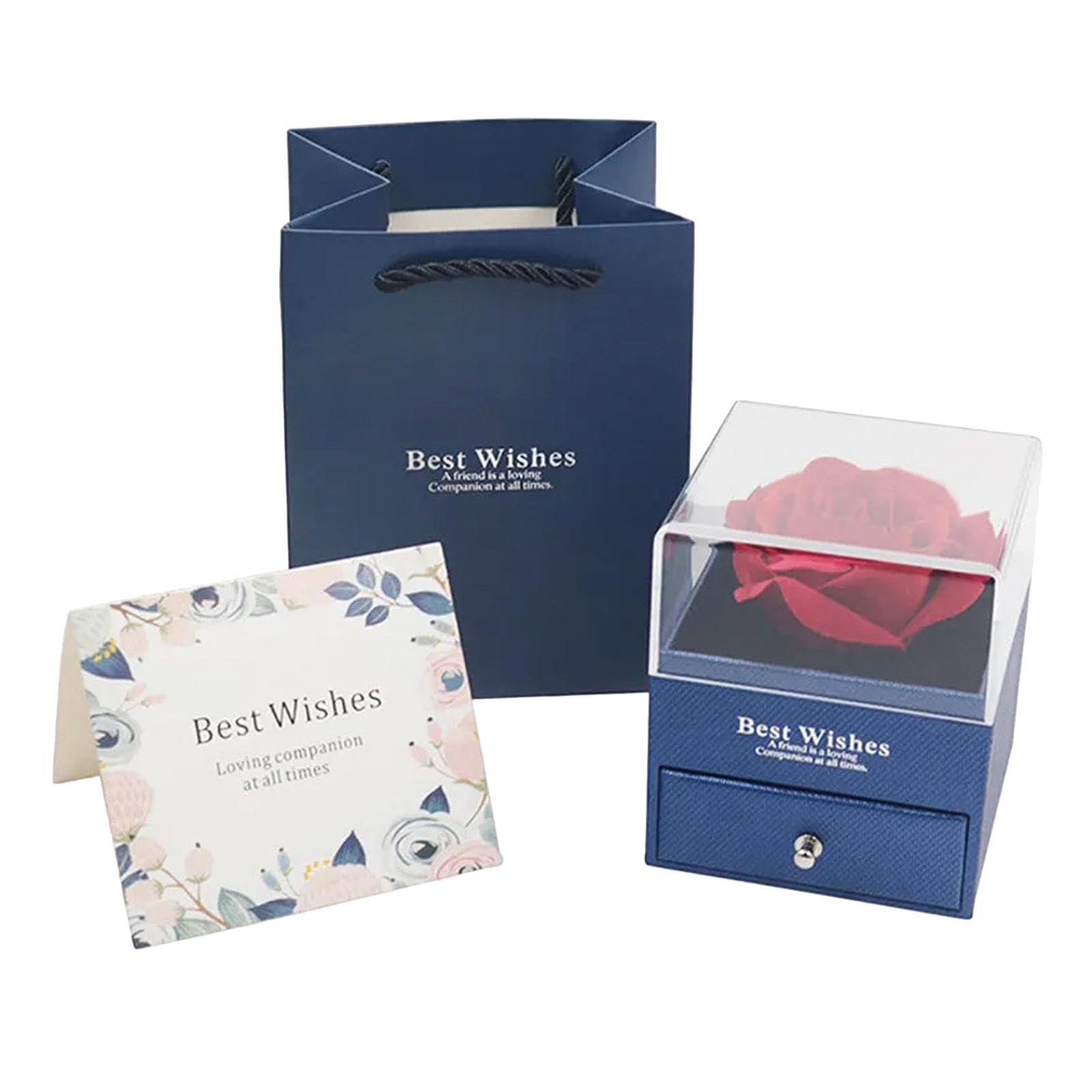 Bnf® 3Pcs Eternal Flowers Rose Gifts Box Valentine's Day Gift for Grandma Daughter Blue-image-21