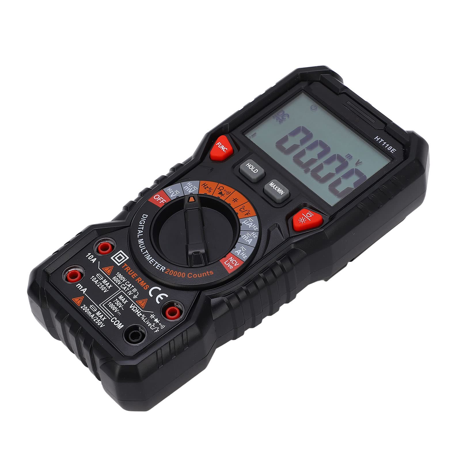FTVOGUE Digital-Multimeter, Auto-Ranging-Spannungsprüfer, ABS, 1000 V DC, 750 V AC, 10 A, Strom-Widerstandsmessgerät für Elektronische Messungen, Heimreparatur, Heimwerker, Elektriker