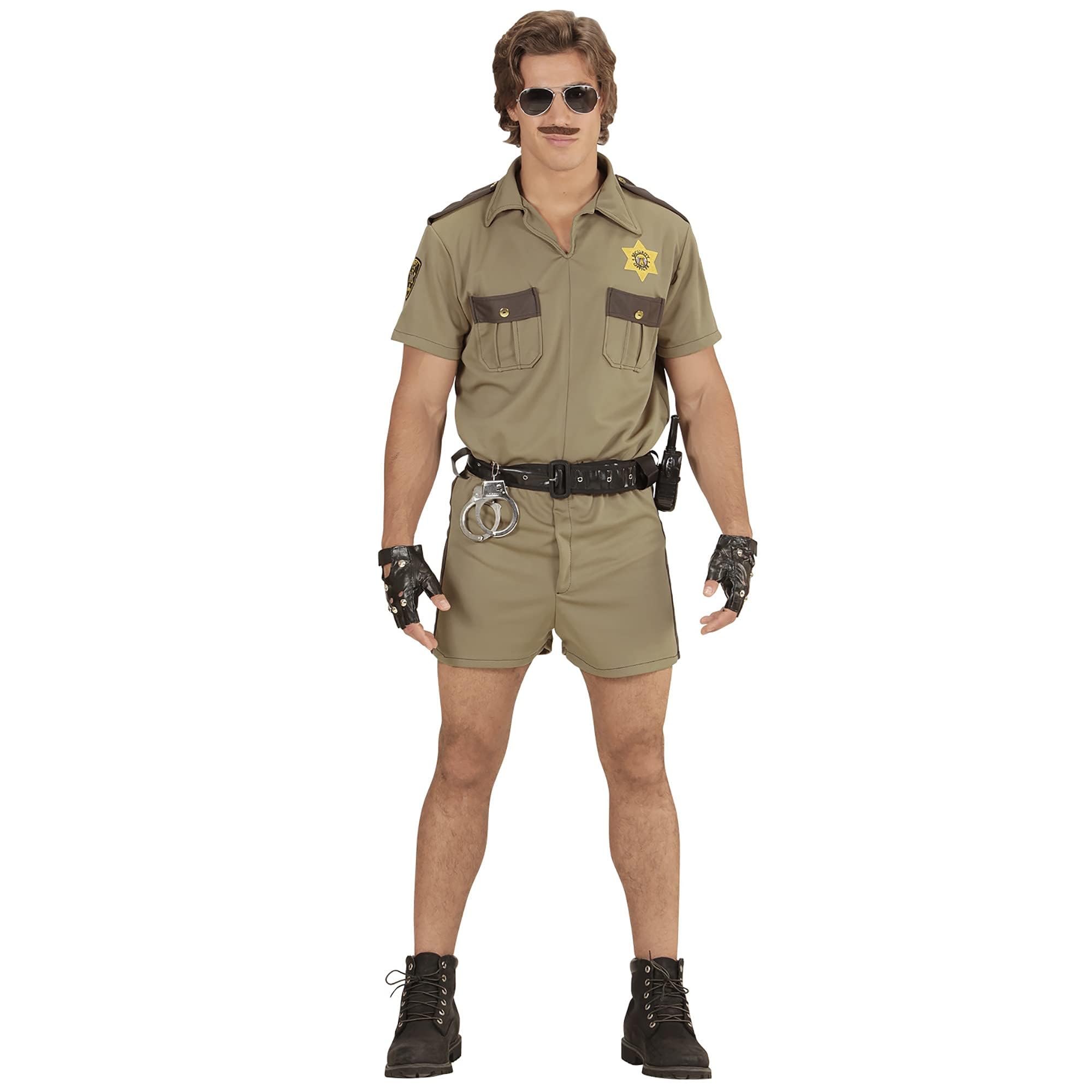 W WIDMANN MILANO Party FashionCalifornia Highway Patrol Officer Costume for Men, Policeman, American, Special Agent, Carnival, Theme Parties