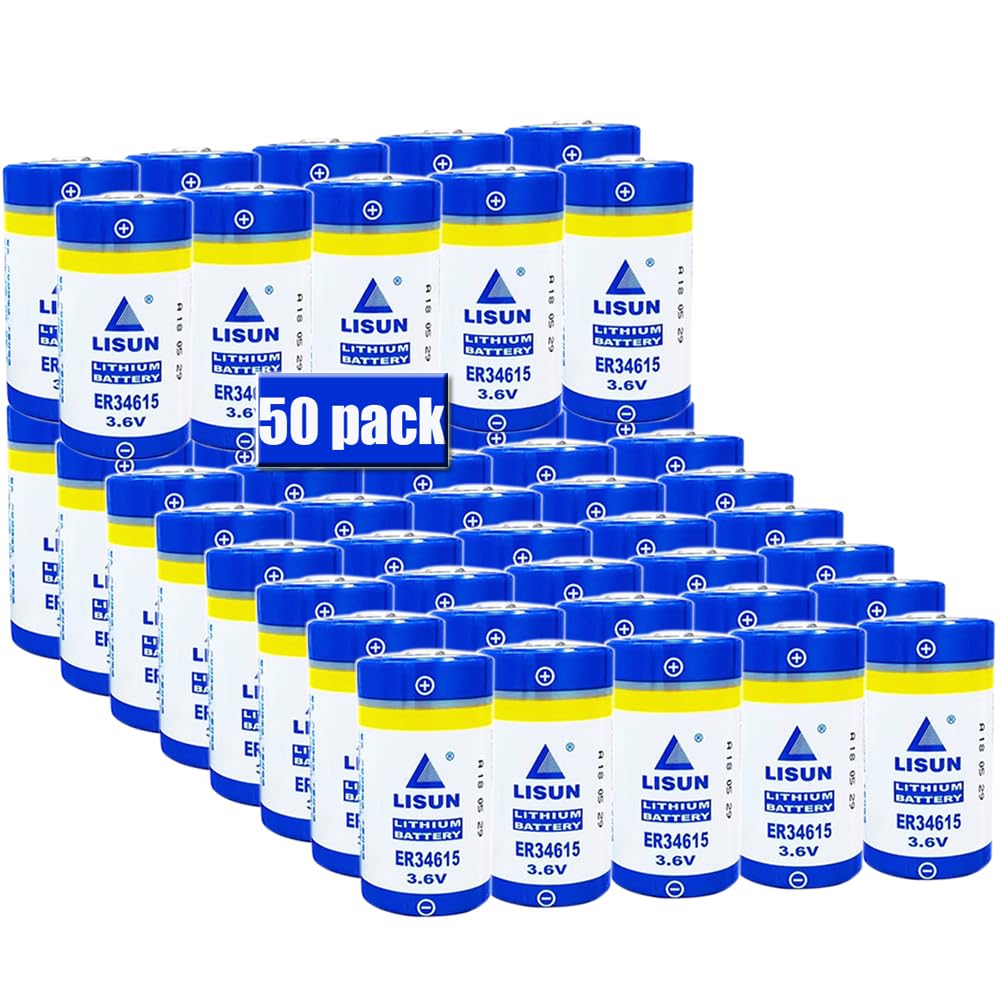 LCCJYHJFFHH «50 Pack» 19000mAh 3.6V ER34615 D Size Lithium Battery for CNC Machine Tool Without Plug