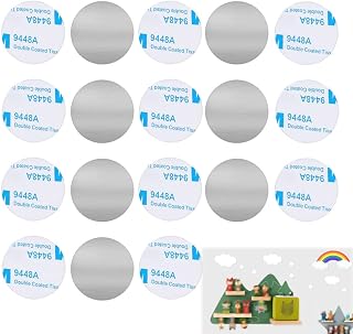 Self-Adhesive Metal Plates for Tonie Figures, 60 Strong Magnetic Hold, Stainless Steel Mounting Discs for Kids' Room Decoration, Storage, DIY Projects (20mm, 0.3mm)
