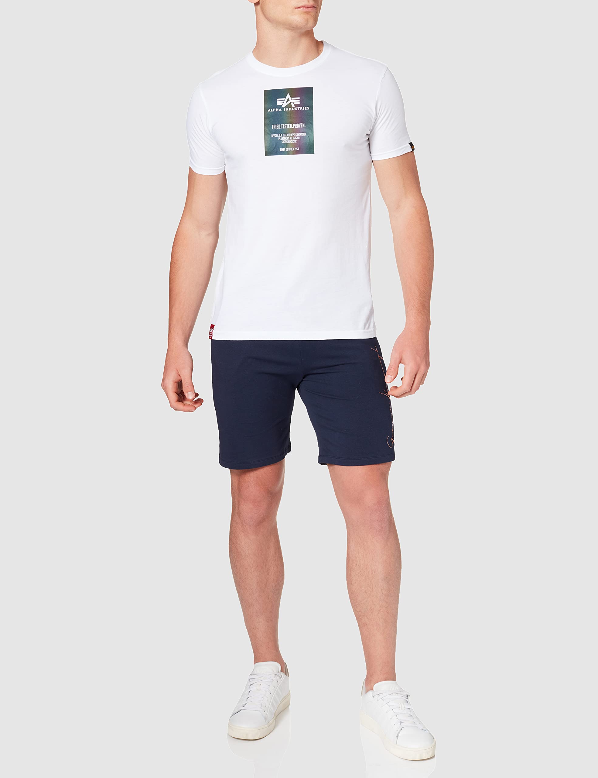 ALPHA INDUSTRIES Rainbow Reflective Label T Camiseta para Hombre