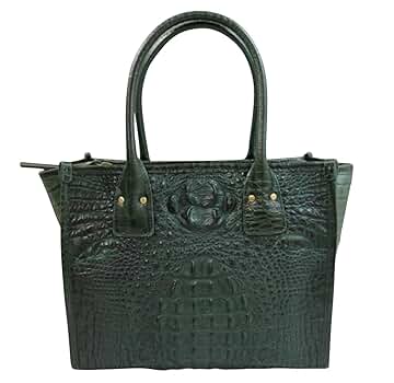 【高級◎ JRA公認】ファルディ クロコダイル ハンドバッグ A4 緑 FURDI JRA MARC CROCODILE LEATHER 2WAY SHOULDER BAG