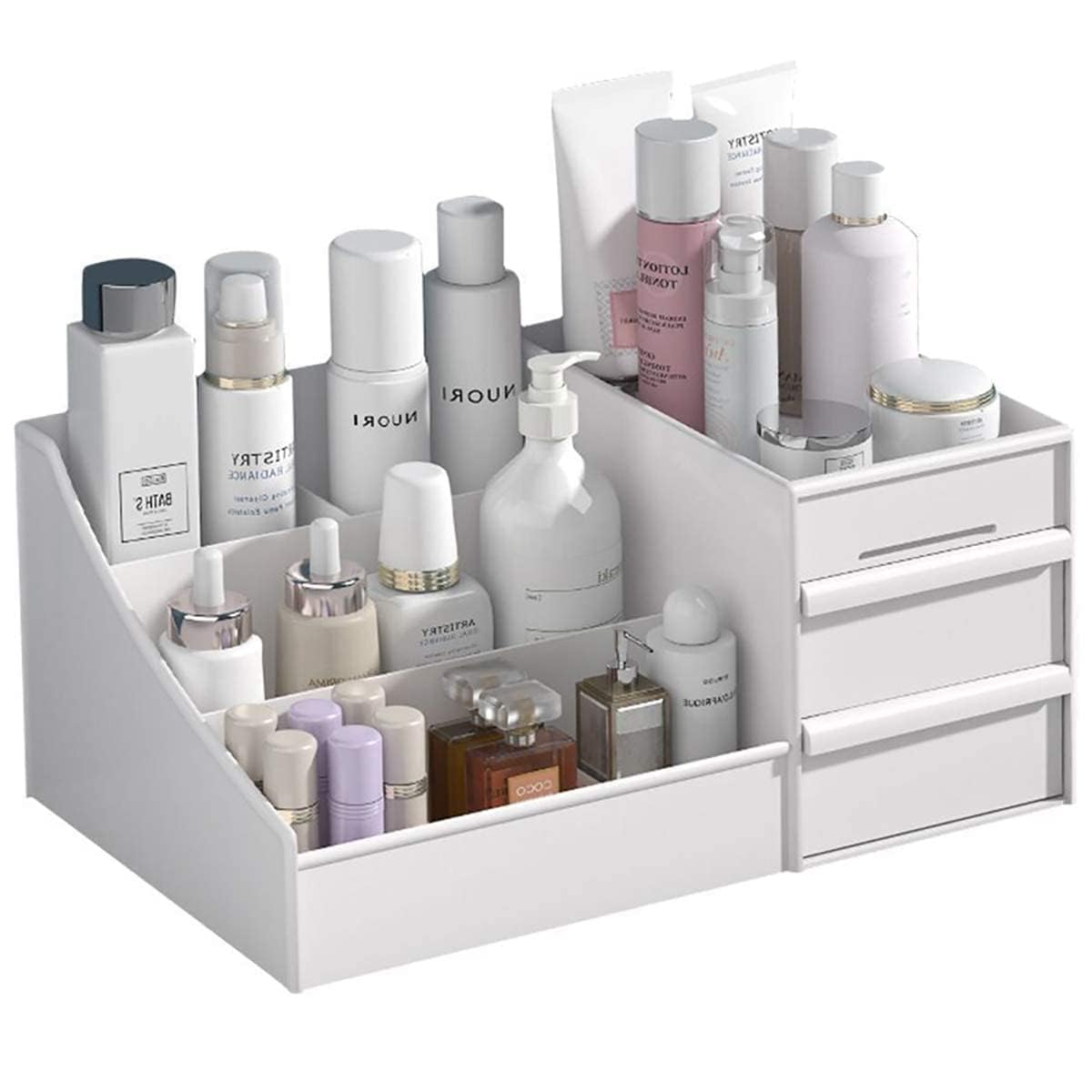 Makeup Organizer with Drawers Vanity Storage Box, Versatile Plastic Makeup Organizer, Perfect for Home and Office Use For Countertop Cosmetics Display Case Holder-picture-10