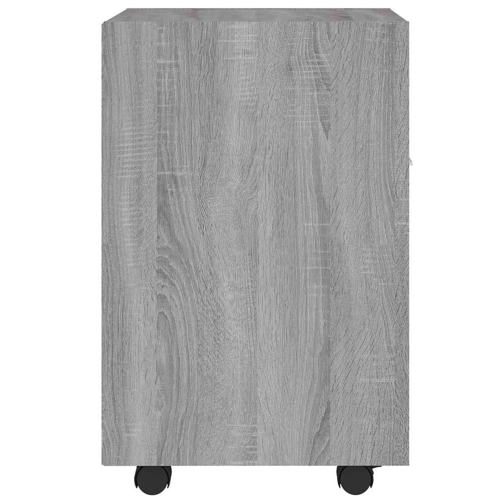 Beistellschrank mit Rollen Grau Sonoma 33x38x60cm | 2 Fächer, Feststellbare Räder, Wandhalterung, Feuchtigkeitsbeständig
