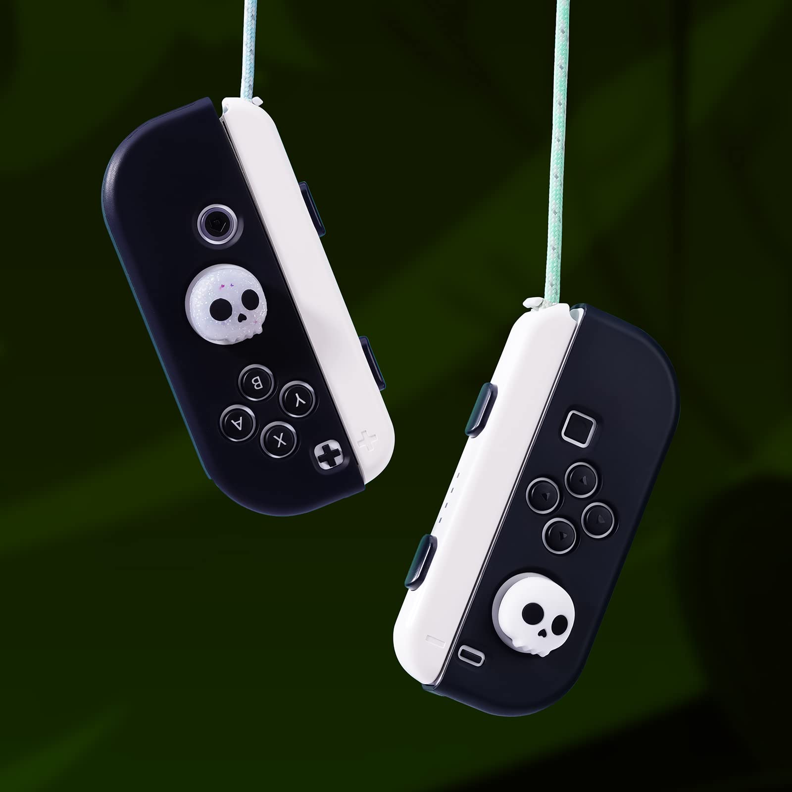 Halloween Thumb Grip Caps for Switch Joy-Con, Cute Joystick Covers with 3D Pattern Cover Soft Adorable Silicone Analog 4Pcs Kit for Switch/OLED/Lite, Skull — view 7