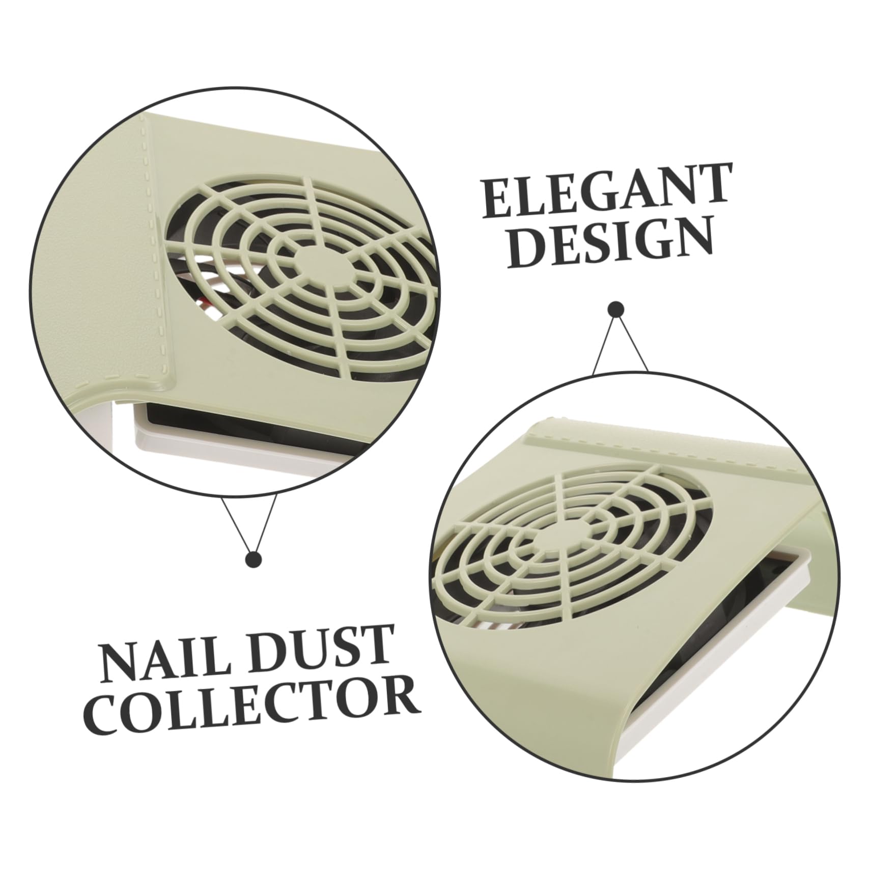 4 Piezas Colector De Cubiertas De Polvo Del Ventilador De Uñas Recolector De Uñas Extractores De Recogida De Polvo Colector De Succión Abs Light Green